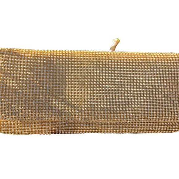 Gold-tone Statement Evening Clutch Sequin Design NWT - Picture 6 of 7